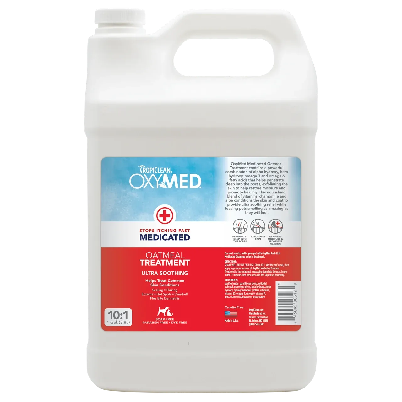 Tropiclean Oxy-Med Oatmeal Dog Treatment, 1 Gallon