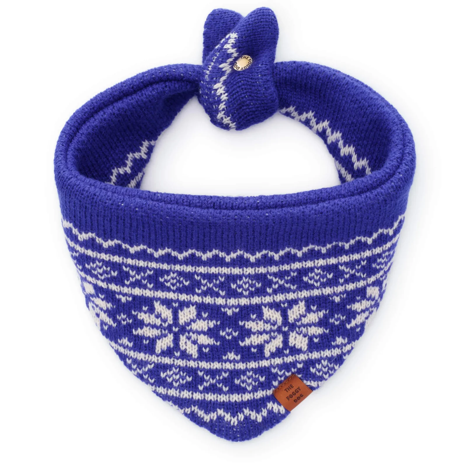 Snow Day Fair Isle Knit Dog Bandana