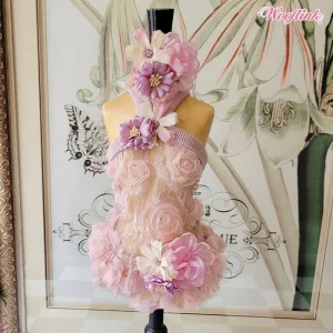 Wooflink Where Flowers Bloom Dress in Pink