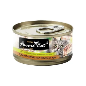 Fussie Cat Premium Tuna with Smoked Tuna Formula in Aspic Canned Cat Food - 24/2.82 oz Cans - Case of 1
