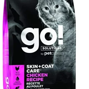 Petcurean GO! Skin & Coat Cat Chicken Recipe Dry Cat Food - 8 lb Bag