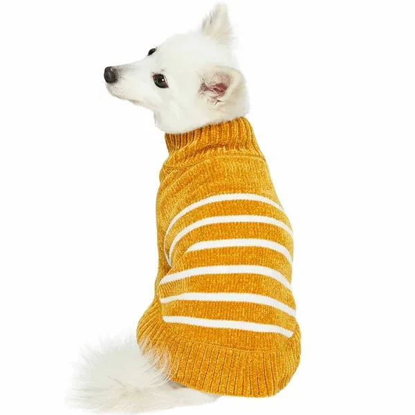 Chenille Classy Striped Sweater in Mustard
