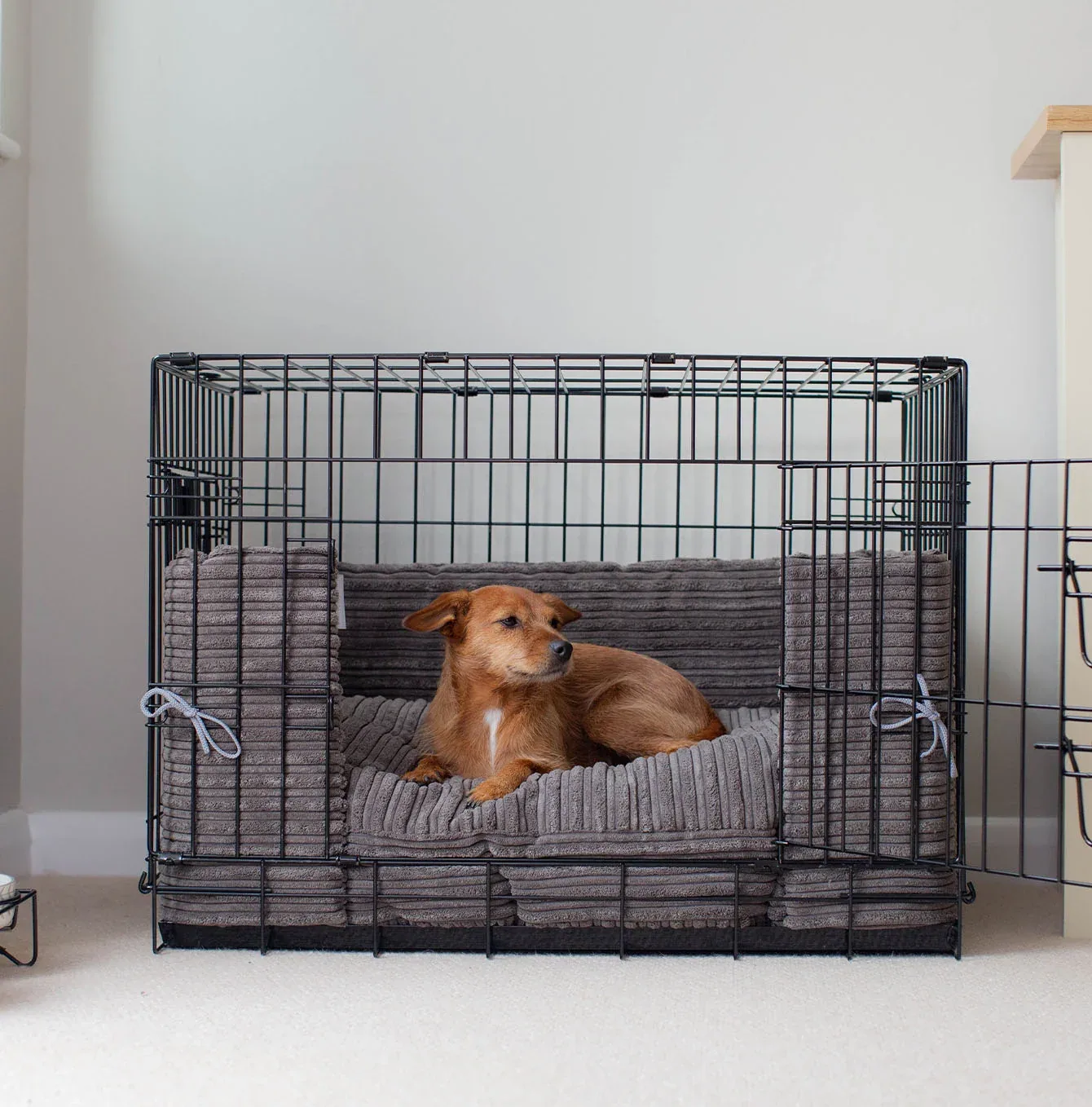 Dog Crate Bumper in Dark Grey Essentials Plush by Lords & Labradors - Image 2
