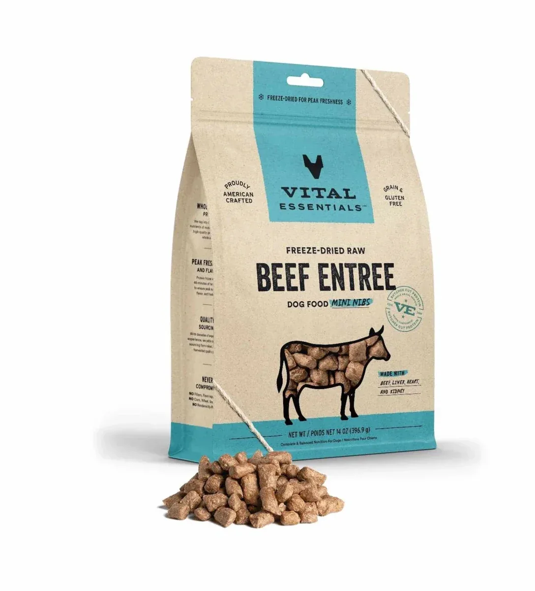Vital Essentials Freeze-Dried Raw Beef Entree Dog Food Mini Nibs - Image 2
