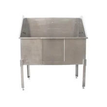 Petology Stationary Stainless Steel Tub w/ Sliding Door, 60" x 24"