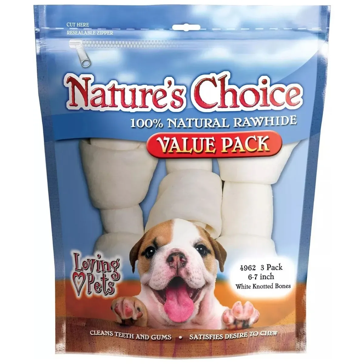 Nature's Choice White Knotted Bones 3pk