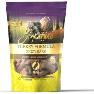 Pets Global Grain-Free Ziggy Bars Zignature Turkey Formula Biscuit Dog Treats - 12 oz Bag