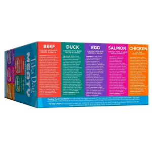 Tiki Dog Meaty Variety Pack Prepared Dog Food - Beef Duck Egg Salmon & Chicken - Case of 10