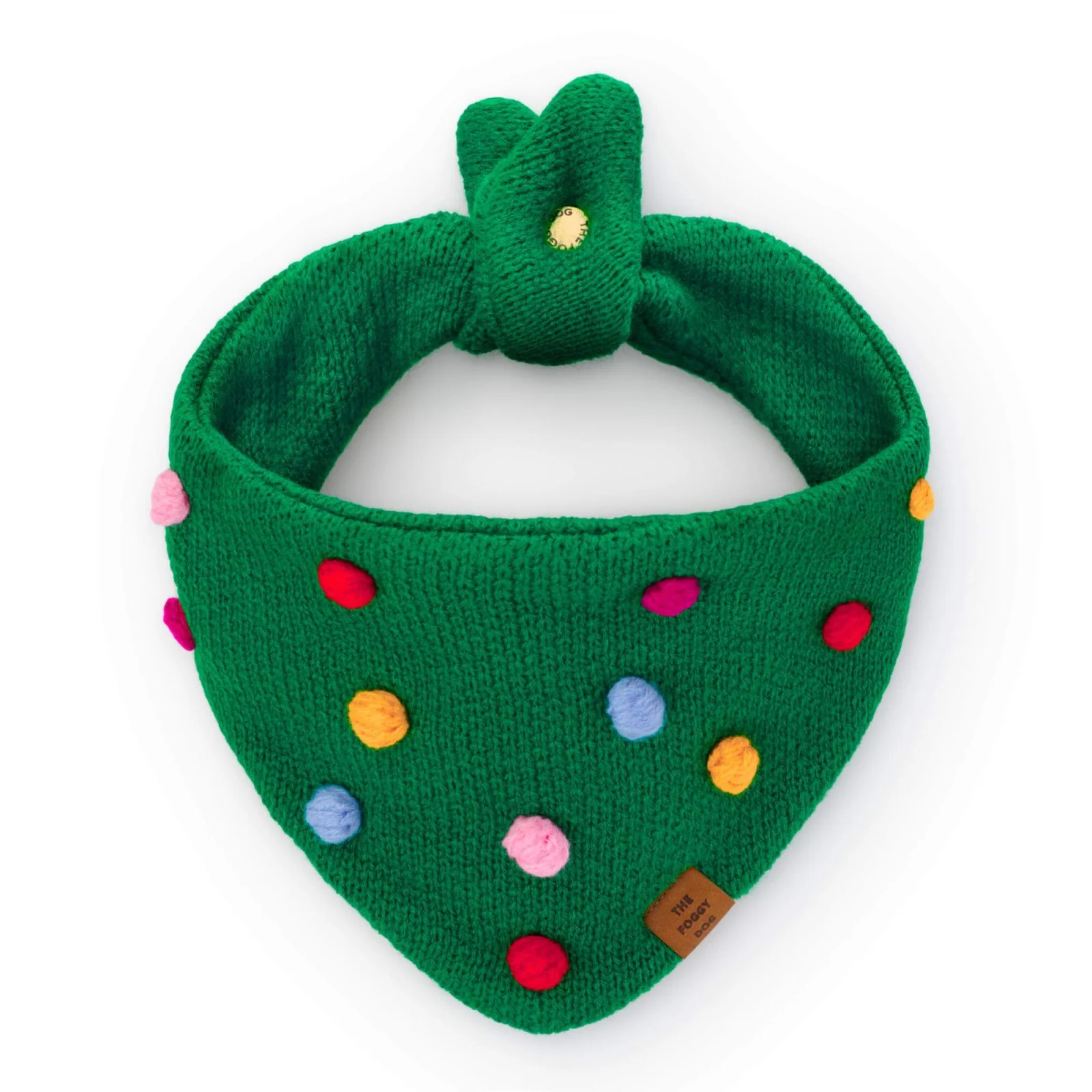 Holiday Bobble Knit Dog Bandana