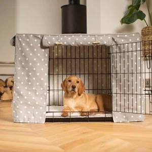 Dog Crate Cover in Grey Spot by Lords & Labradors