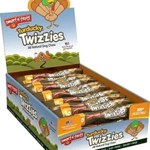 Emerald Pet Twizzies Grain-Free 6" Turducky Hard Chew Dog Treats - Box of 30