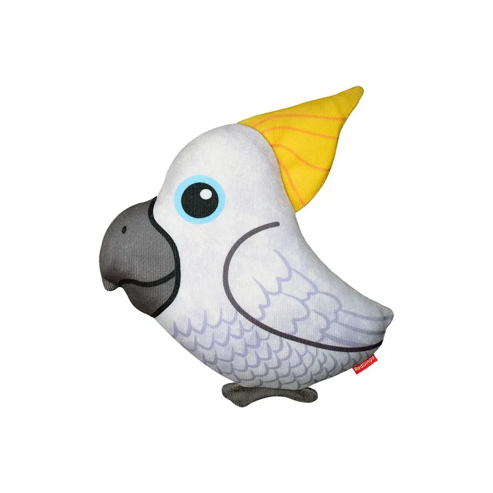 Red Dingo Durables Cockatoo Fetch Toy For Dogs (White)