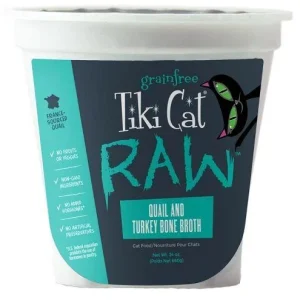Tiki Pet Raw Food Tiki Cat Raw Quail and Turkey Bone Broth - 24 oz. Tub