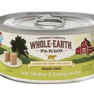 Whole Earth Farms Grain-Free Real Chicken & Turkey Recipe Canned Cat Food - 2.75 oz Cans - Case of 24