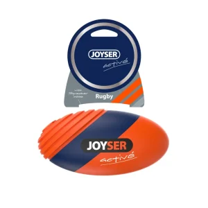 Joyser Active TPU Rugby Ball with Squeaker for Dogs (Orange)