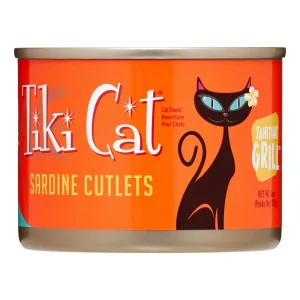 Tiki Cat Tahitian Grill Canned Cat Food - Sardine Cutlets - Case of 8