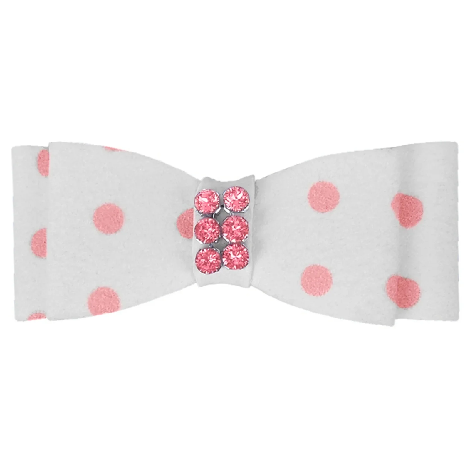 Susan Lanci Polka Dot Pink Giltmore Hair Bow