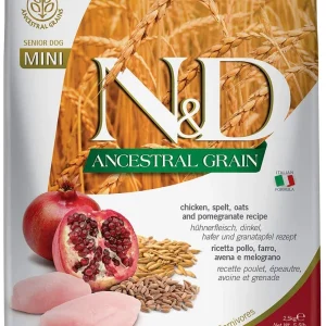 Farmina Ancestral Grain Chicken & Pomegranate Senior Mini Dry Dog Food - 5.5 lb Bag
