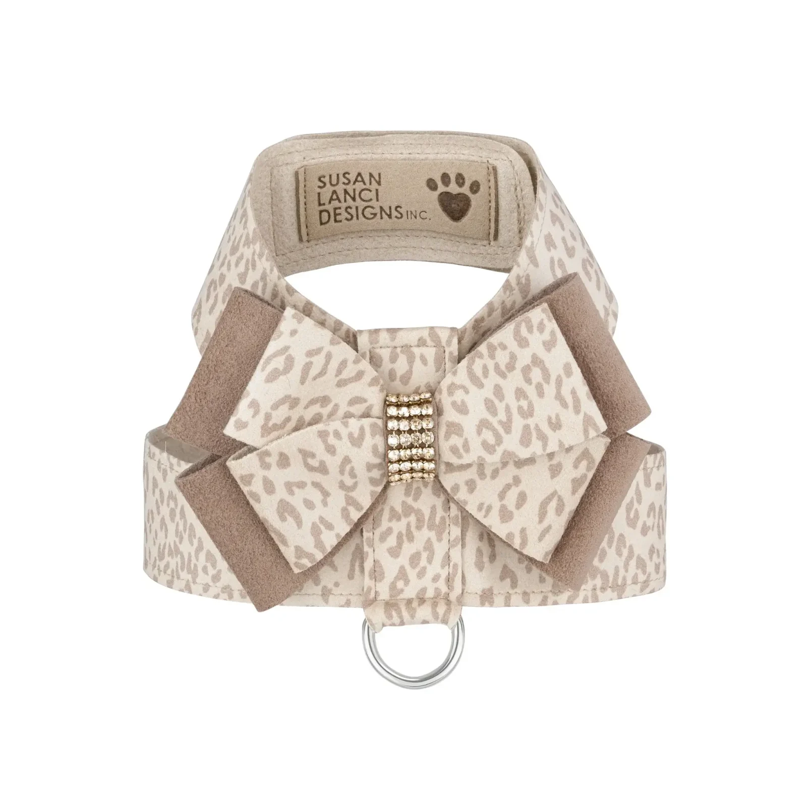 Susan Lanci Baby Cheetah with Gold Giltmore Double Nouveau Bow Tinkie Harness
