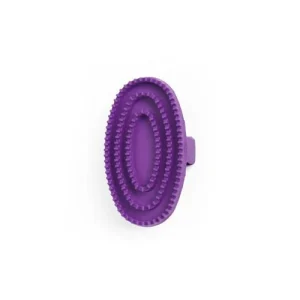 SureGrip Oval Rubber Curry Brush with Strap for Pets