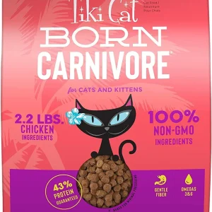 Tiki Cat Born Carnivore Non-GMO Chicken & Herring non Kibble Dry Cat Food - 2.8 lb Bag