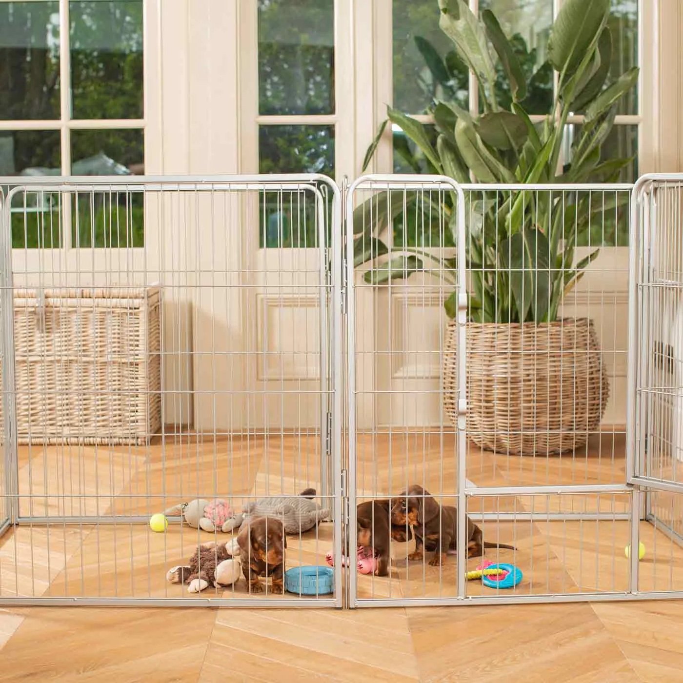 Puppy Play Pen & Crate Extension in Grey by Lords & Labradors - Image 2