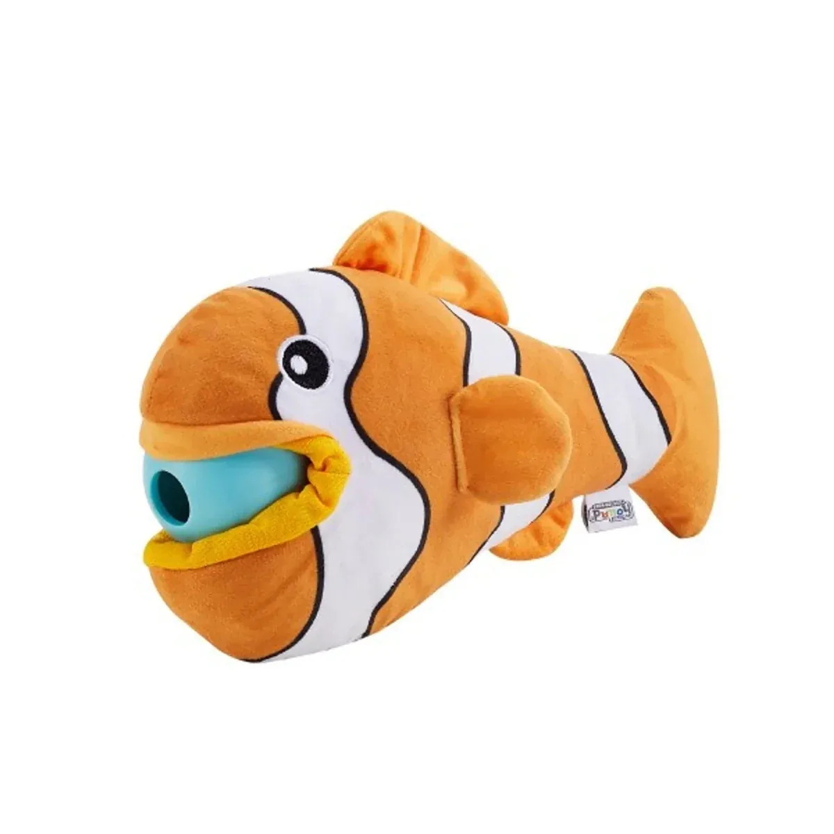 Nina Ottosson Big Mouthz Clown Fish Interactive Plush Dog Puzzle Dog Toy Orange - Image 2