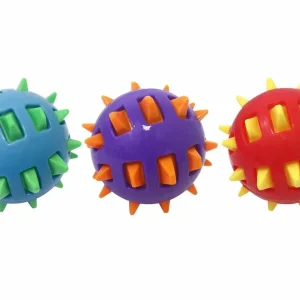 Multipet Spike TPR Ball Dog Chew Toy Assorted 4.5 in