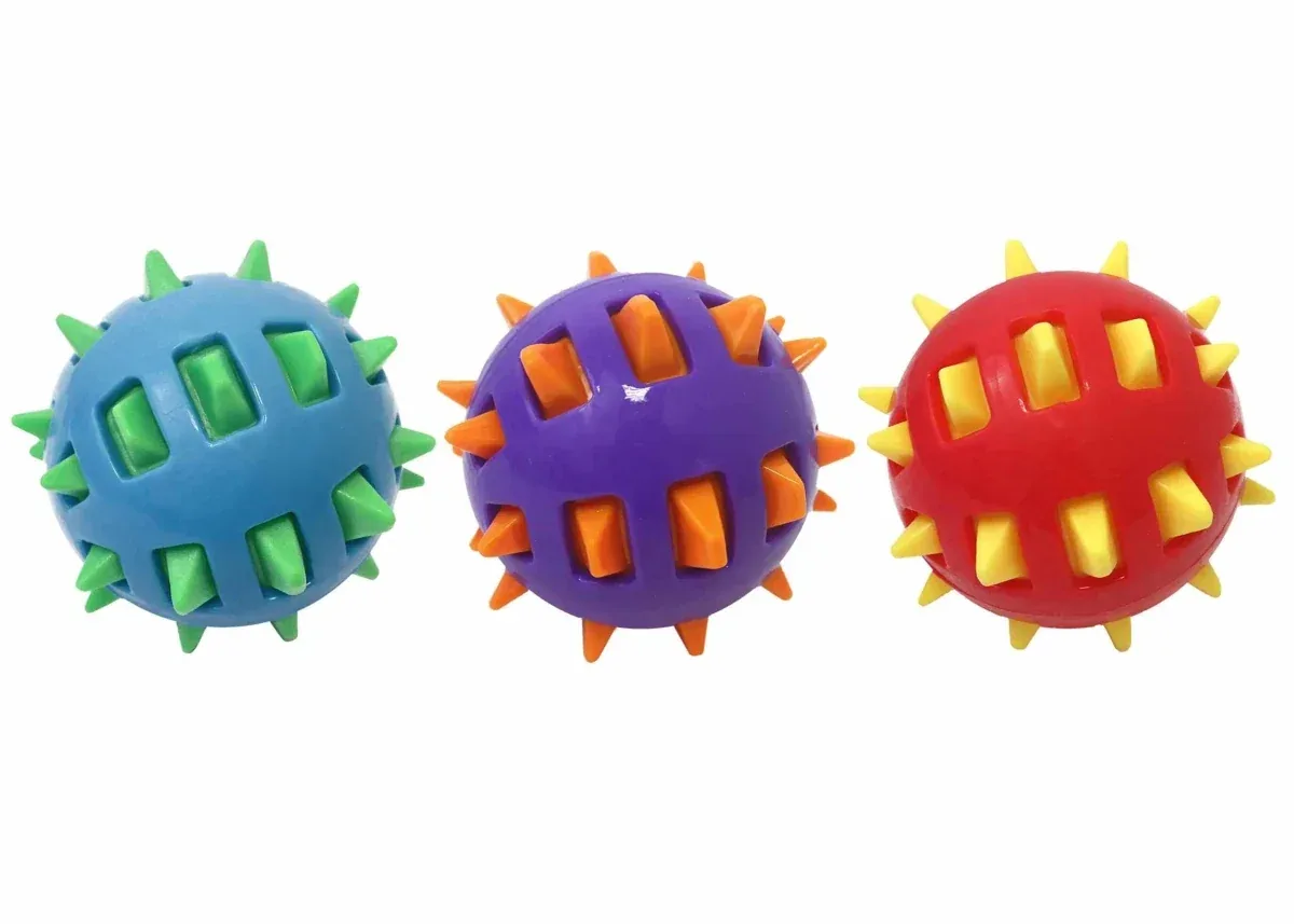 Multipet Spike TPR Ball Dog Chew Toy Assorted 4.5 in