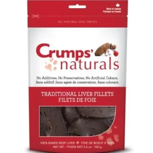 Crumps' Naturals Traditional (Plain) Liver Fillets Chewy Dog Treats - 5.6 oz Bag