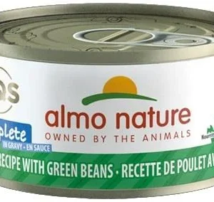 Almo Nature HQS Complete Chicken with Green Bean in Gravy Canned Cat Food - 2.47 oz Cans - Case of 24