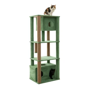 Furrlovers Large Multilevel Cat Tree Tower with Scratching Posts & Condo (Green)