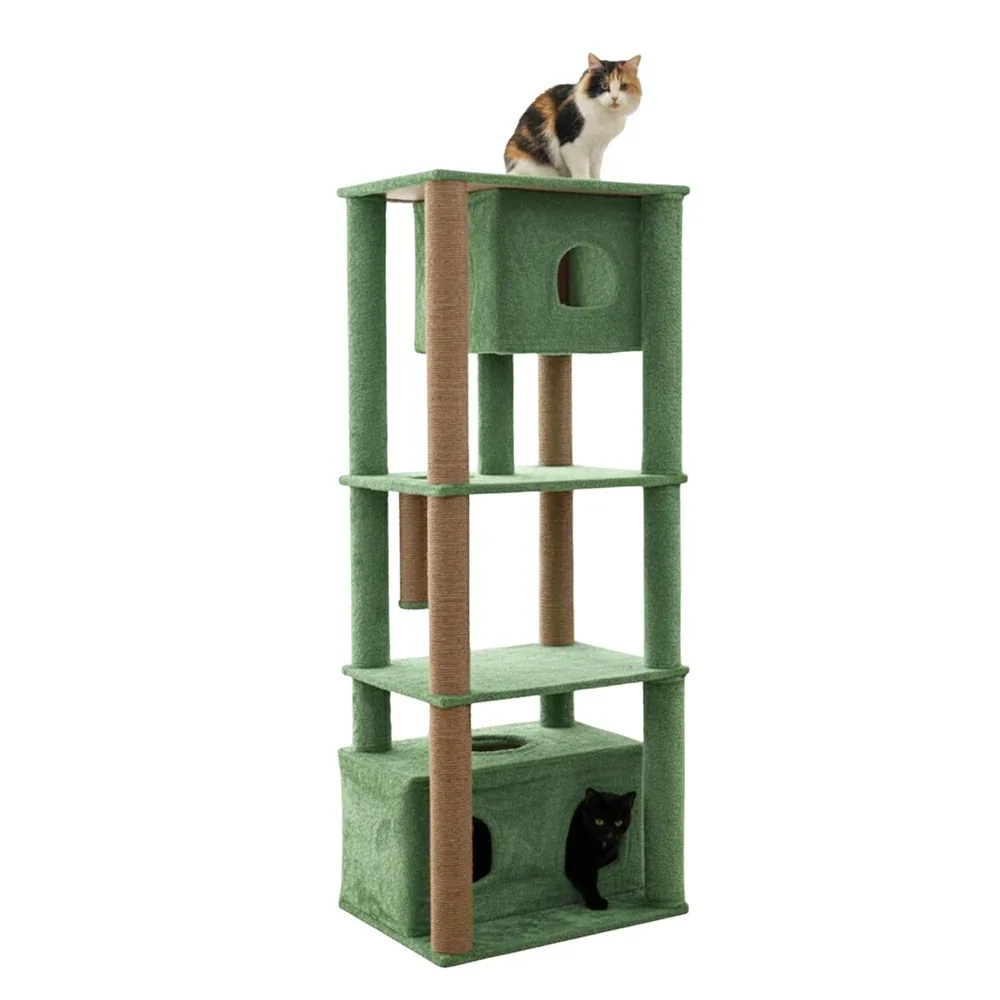 Furrlovers Large Multilevel Cat Tree Tower with Scratching Posts & Condo (Green)