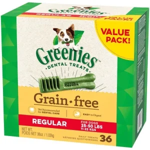 Greenies Grain Free Regular Tub Treat Pack Dental Dog Treats - 36 oz