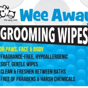 Wee Away Grooming Wipes - Travel Size Cat and Dog Wipes - 30 ct