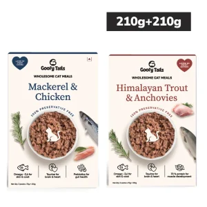 Goofy Tails Mackerel & Chicken and Himalayan Trout & Anchovies Combo Cat Wet Food