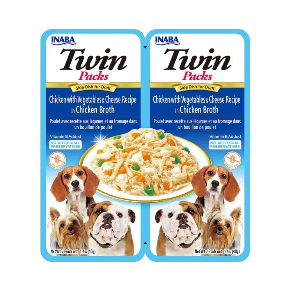 INABA Twin Packs Tuna Chicken with Vegetable Cheese Flavour Dog Wet Food