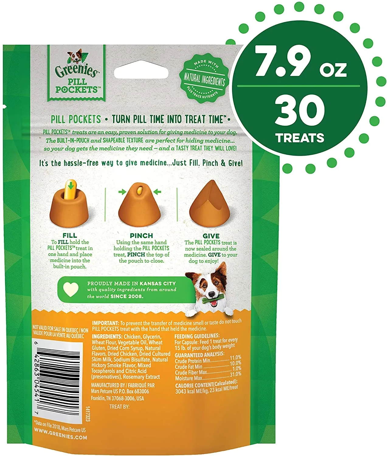 Greenies Pill Pockets for Dogs Chicken Capsule - 7.9 oz - 30 Count - Image 2
