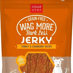 Cloud Star Wag More Bark Less Turkey & Cranberry Dog Jerky Treats - 10 oz Bag