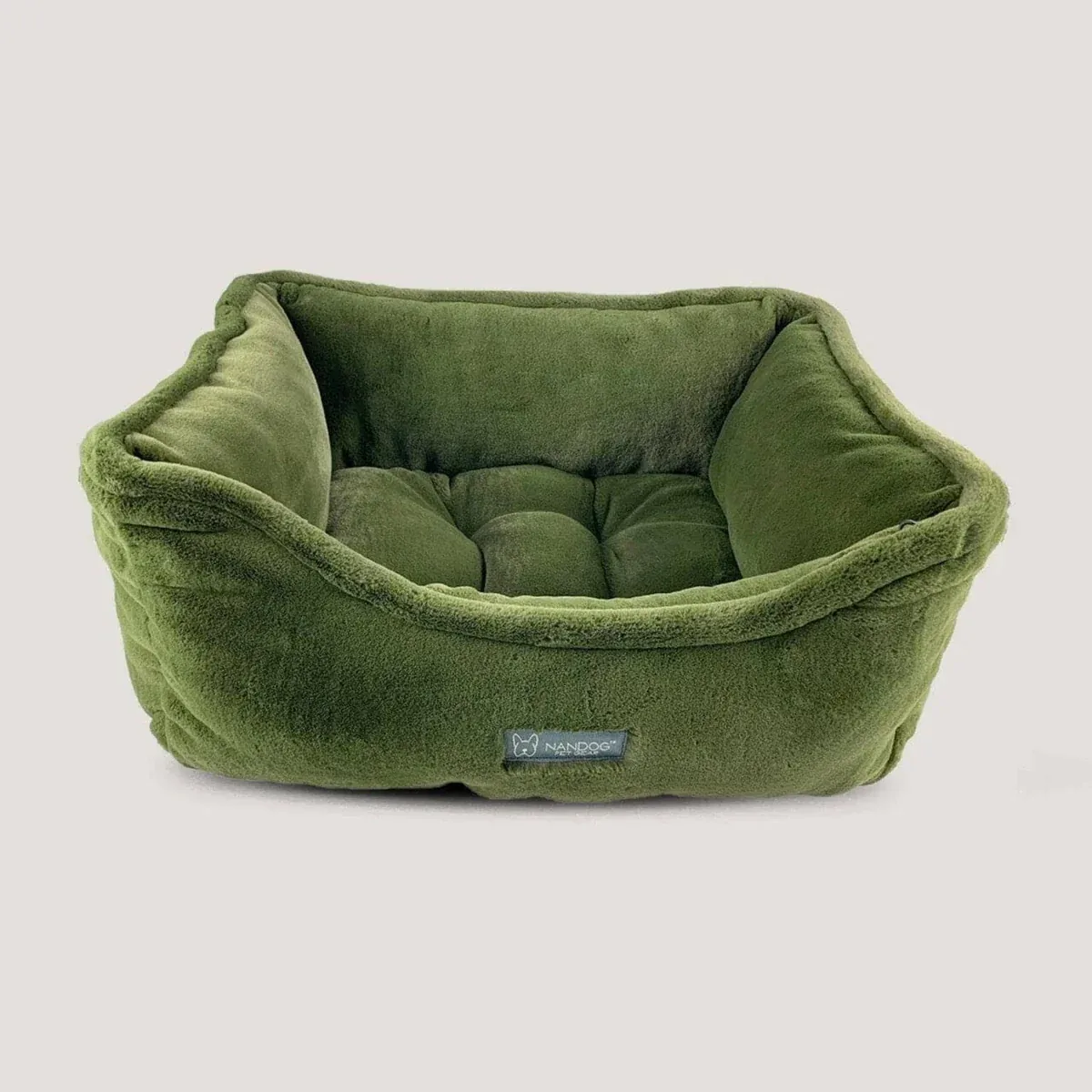 NANDOG Cloud Reversible Pet Bed -OLIVE GREEN - Image 2