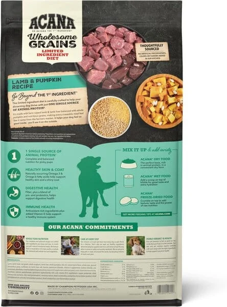 Acana 'Kentucky Dogstar Chicken' Singles Grain Inclusives Formulas Lamb & Pumpkin Dry Dog Food - 22.5 lb Bag - Image 2