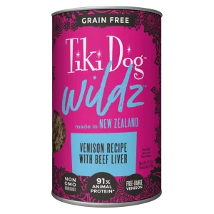 Tiki Dog Non-GMO Wildz Venison Wet Whole Dog Food - 13.2 oz Can - Case of 12