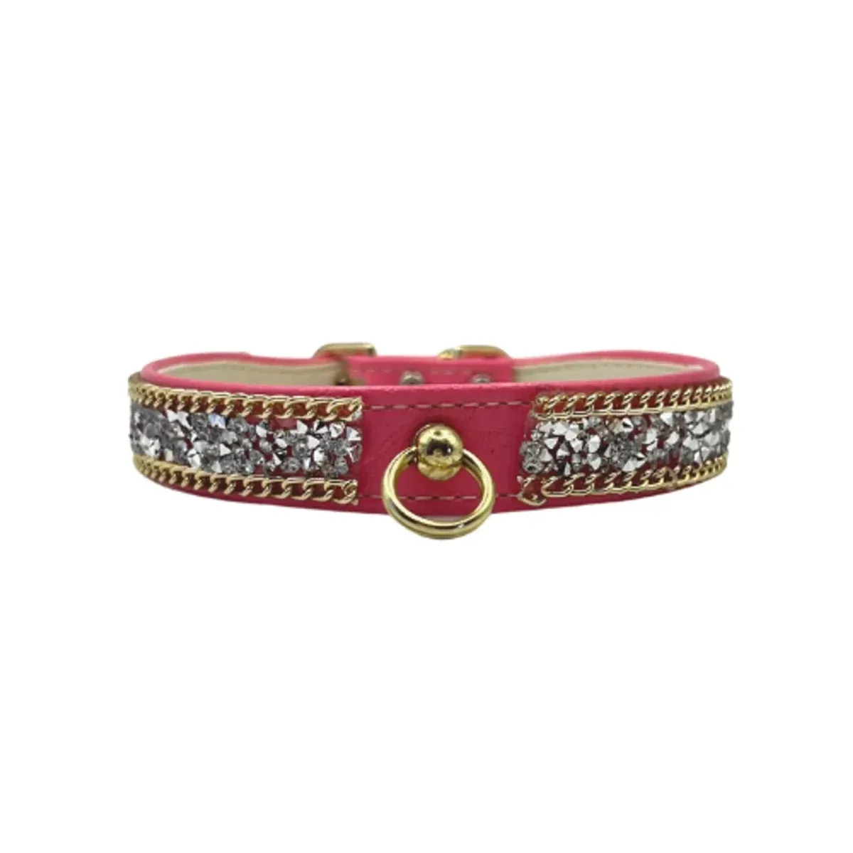Chunky Rhinestone and Chain Dog Collar - Image 2