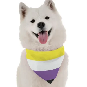 Non Binary Pride Dog Bandana by Bandoggies