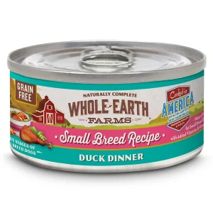 Whole Earth Farms Small Breed Duck Dinner Canned Dog Food - 3 oz Cans - Case of 24