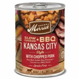Merrick Grain-Free Slow Cooked BBQ Carolina Style Sausage Recipe Canned Wet Dog Food - 12.7 oz Cans - Case of 12
