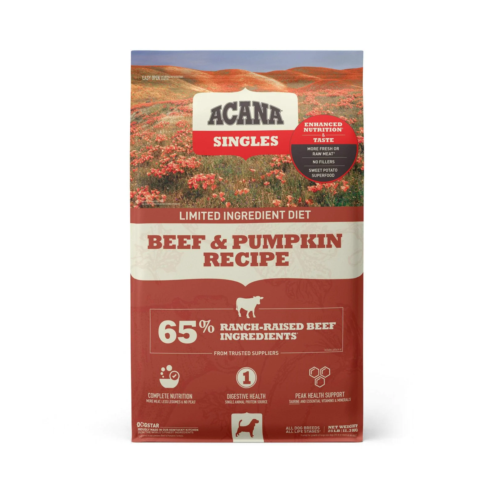 Acana 'Kentucky Dogstar Chicken' Singles Grain-Free Beef & Pumpkin Dry Dog Food - 13 lb Bag