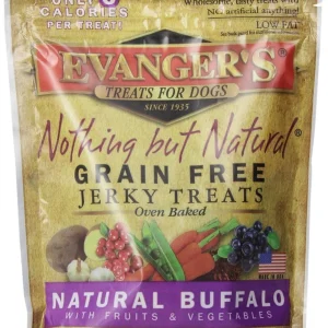 Evanger's Buffalo Natural Jerky Treats - 4.5 oz Bag