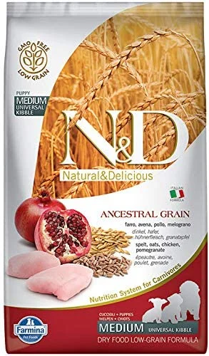Farmina Ancestral Grain Chicken & Pomegranate Puppy Medium and Maxi Dry Dog Food - 5.5 lb Bag