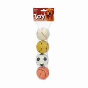 Rubber Sports Themed, 4-Pack